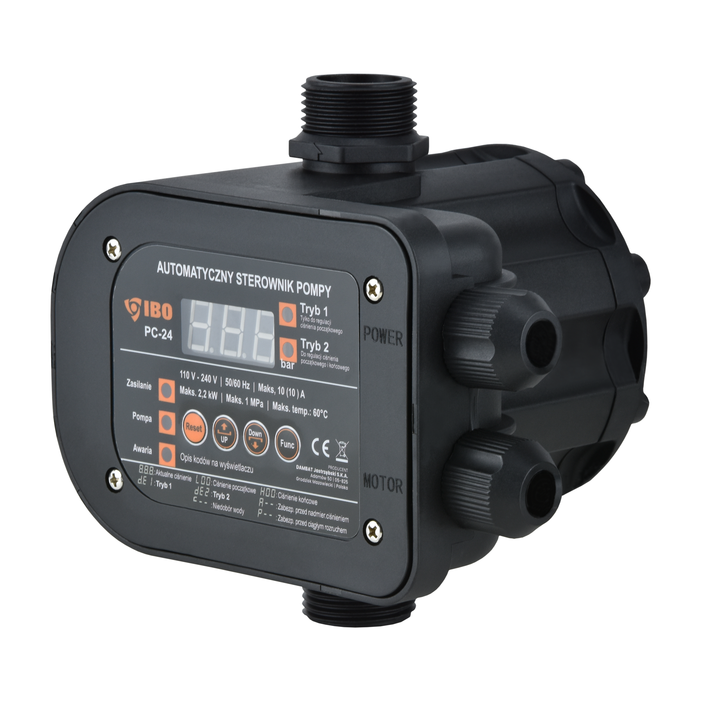 Elektronischer PC-24-Druckschalter (2,2 kW, 230 V) Pumpenregler