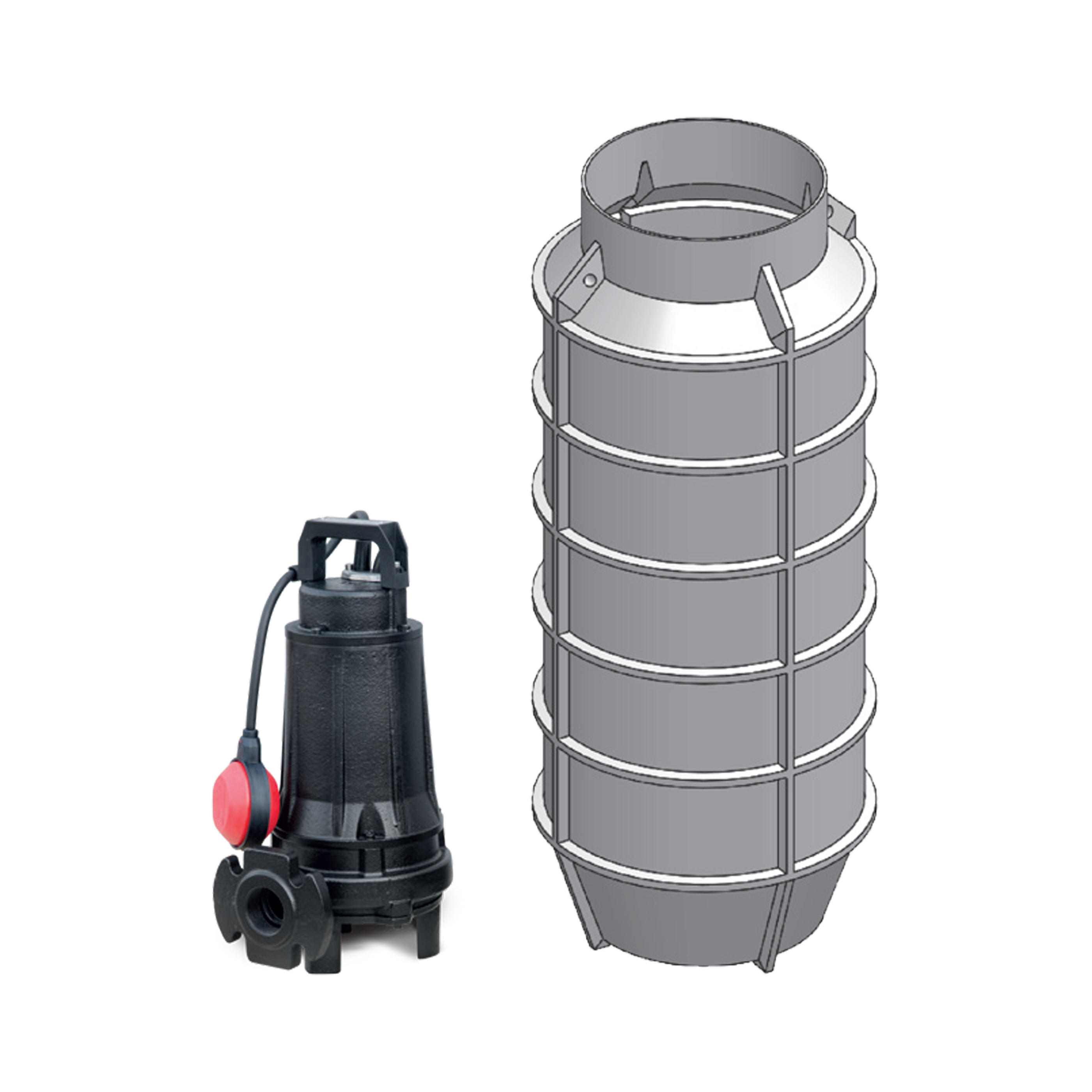 PSI/Gr1-09-A Hinterhofpumpstation mit Pumpe Grix 0,9 kW 1-Phase mit einem Rotor