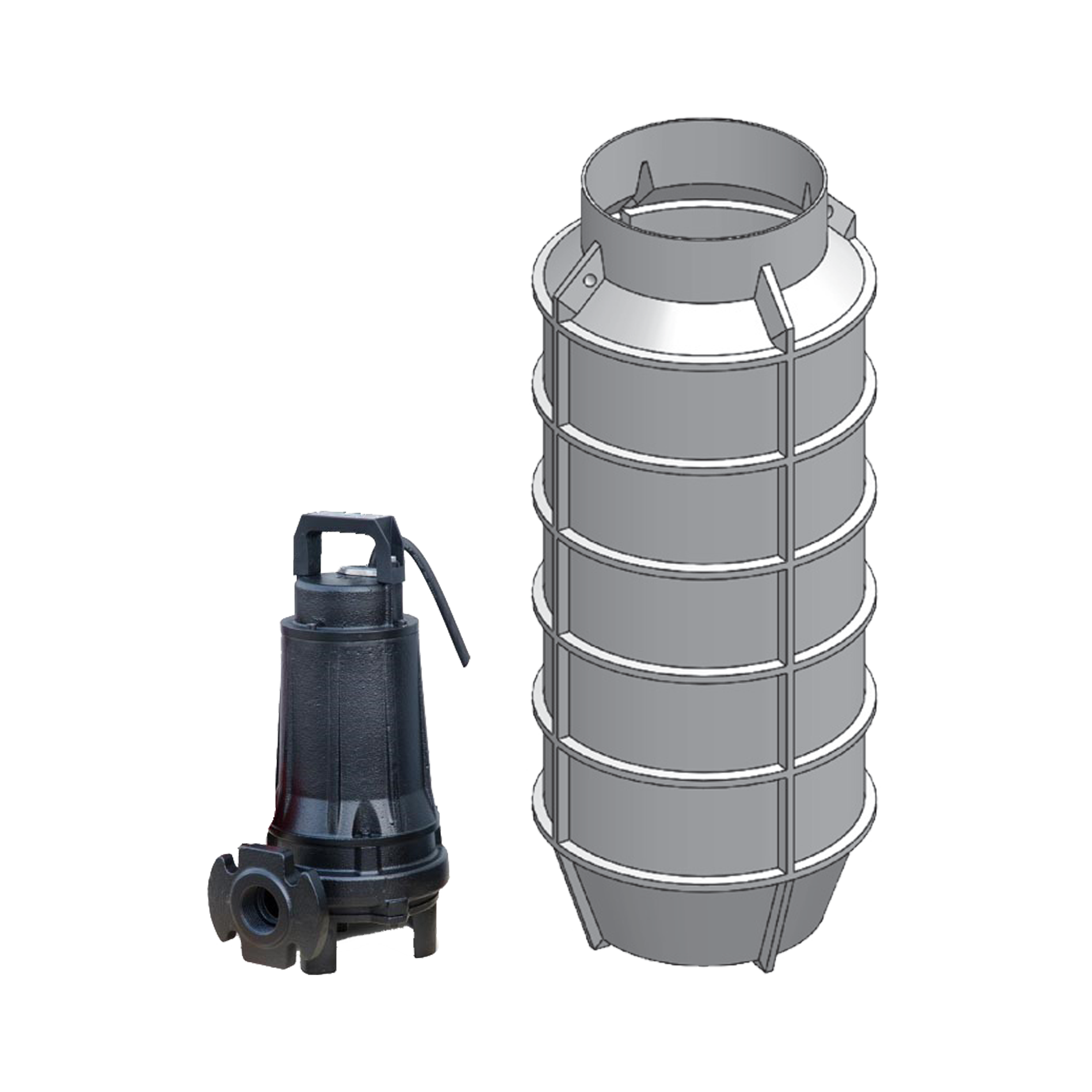 PSI/GR3-09-A Haushaltspumpenstation mit Grix-Pumpe 0,9 kW 3-Phasen mit einem Rotor